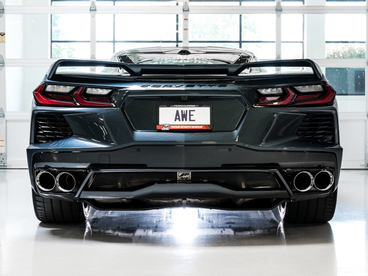 AWE Tuning 2020 Chevrolet Corvette (C8) Touring Edition Exhaust - Quad Chrome Silver Tips - 3015-42151