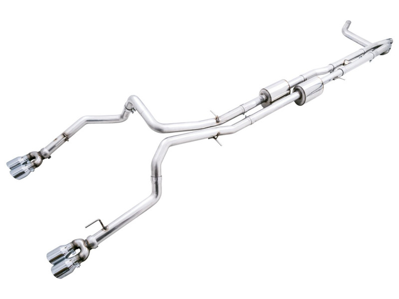 AWE Exhaust 0FG Catback Exhaust w. Chrome Quad Tips - Silverado ZR2 & Sierra AT4X