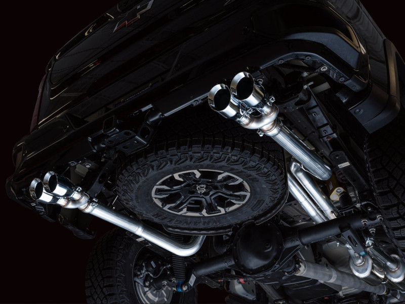 AWE Exhaust 0FG Catback Exhaust w. Chrome Quad Tips - Silverado ZR2 & Sierra AT4X