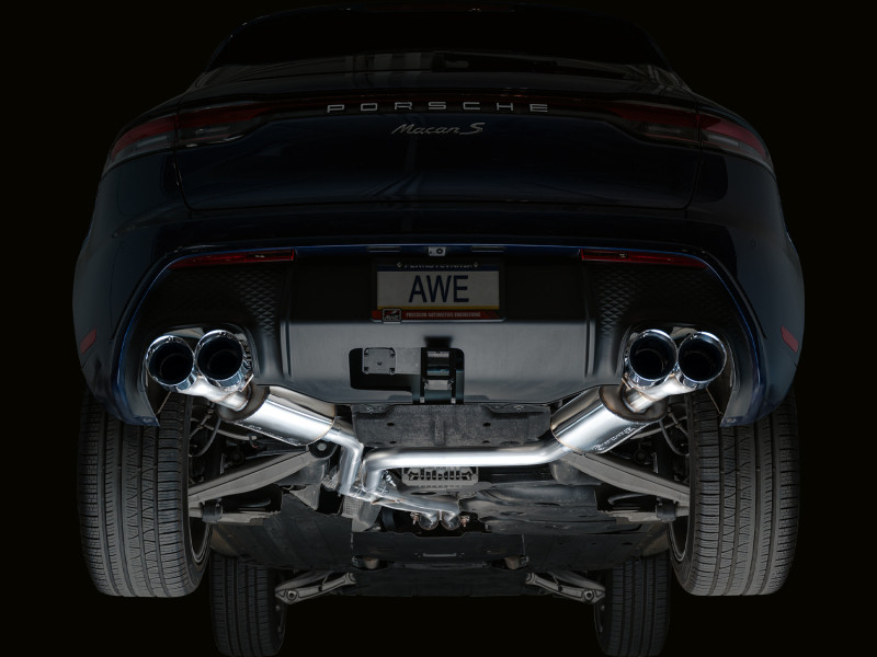 AWE Tuning 19-21 Porsche Macan 3.0T/2.9TT Touring Edition Catback Exhaust w/ Chrome Silver Tips - 3015-42951