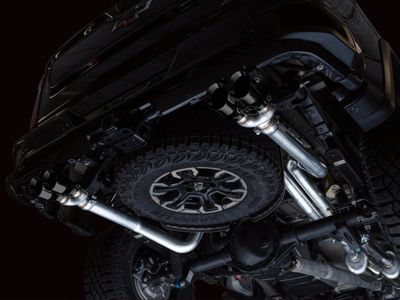 AWE Exhaust 0FG Catback Exhaust w. Black Quad Tips - Silverado ZR2 & Sierra AT4X