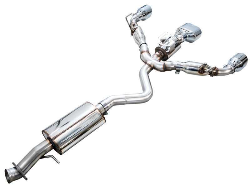 AWE 23-24 Toyota GR Corolla Touring Edition Catback Exhaust - Chrome Silver Tips - 3015-52472