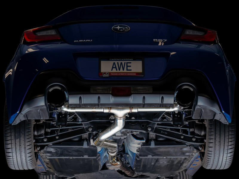 AWE Subaru BRZ / Toyota GR86 / Toyota 86 Track Edition Cat-Back Exhaust- Diamond Black Tips - 3020-33279
