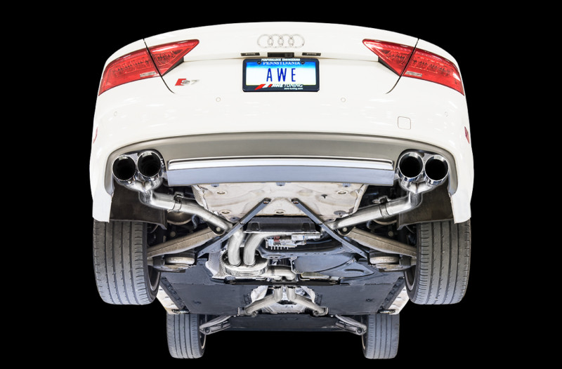 AWE Tuning Audi C7 / C7.5 S7 4.0T Track Edition Exhaust - Chrome Silver Tips - 3020-42044