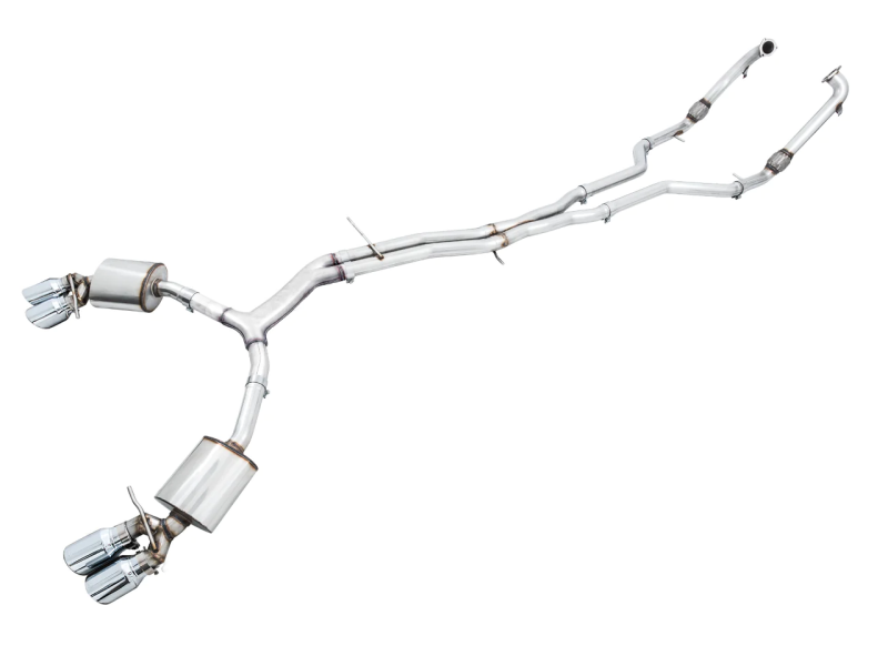 AWE Tuning Audi B9 S5 Sportback Touring Edition Exhaust - Non-Resonated (Silver 102mm Tips) - 3020-42056