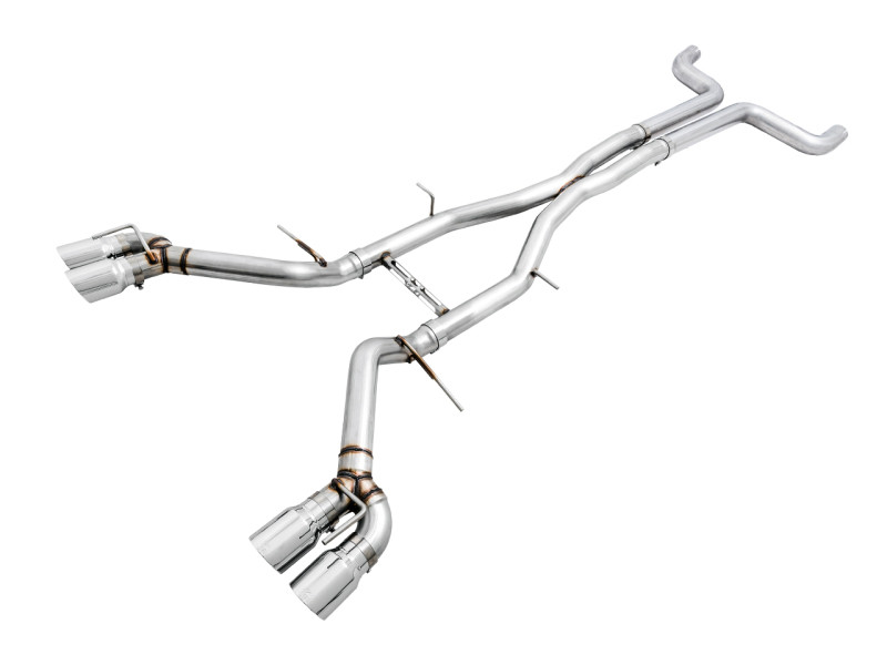 AWE Track Catback Exhaust - Non-Resonated w. Quad Chrome Tips - 16-24 Camaro SS / ZL1