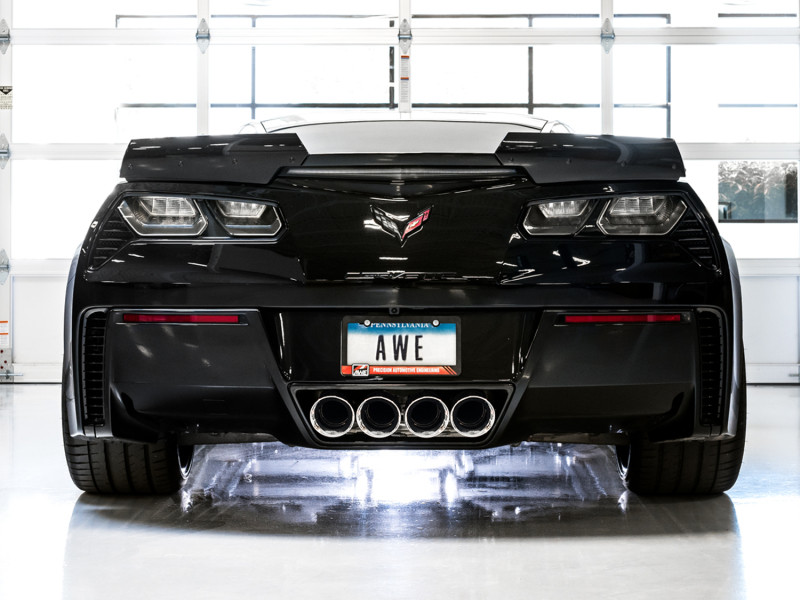 AWE Tuning 14-19 Chevy Corvette C7 Z06/ZR1 (w/AFM) Track Edition Axle-Back Exhaust w/Chrome Tips - 3020-42073
