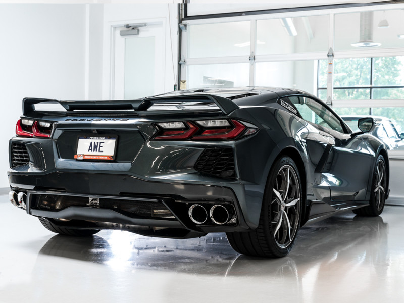AWE Tuning 2020 Chevrolet Corvette (C8) Track Edition Exhaust - Quad Chrome Silver Tips - 3020-42080