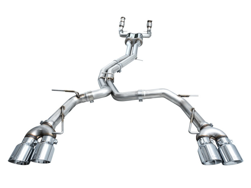 AWE Tuning 19-23 Audi C8 S6/S7 2.9T V6 AWD Track Edition Exhaust - Chrome Silver Tips - 3020-42101