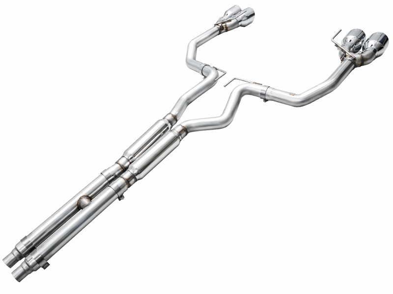 AWE Track Edition Catback Exhaust - Quad Chrome Tips - 2024+ S650 Mustang Dark Horse