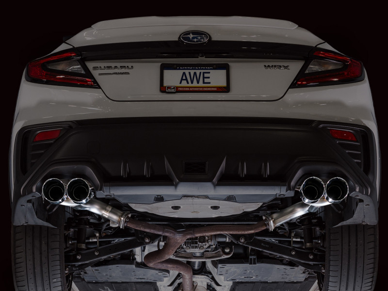 AWE Tuning 22-25 Subaru VB WRX Track Edition Axleback Exhaust - Chrome Silver Tips - 3020-42424 Photo - Mounted