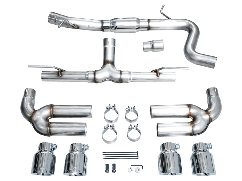 AWE 22-24 Audi 8Y S3 Track Edition Exhaust  - Chrome Silver Tips - 3020-42897
