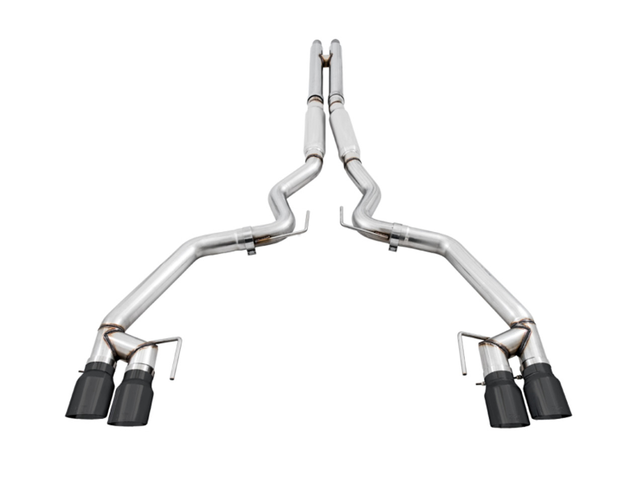 AWE Track Edition Catback Exhaust - Quad Diamond Black Tips - 18-23 S550 Mustang GT