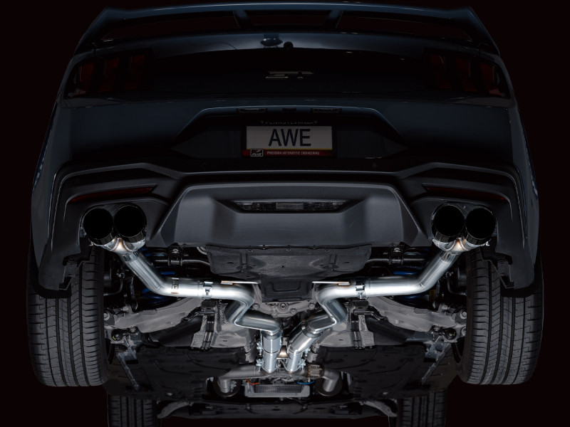 AWE Track Edition Catback Exhaust - Quad Diamond Black Tips - 2024+ S650 Mustang GT