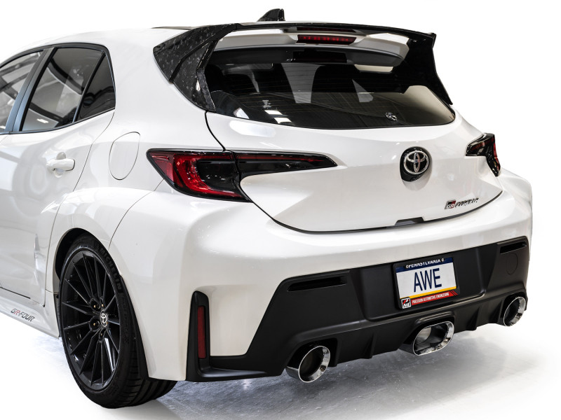 AWE 23-24 Toyota GR Corolla Track Edition Catback Exhaust - Chrome Silver Tips - 3020-52472