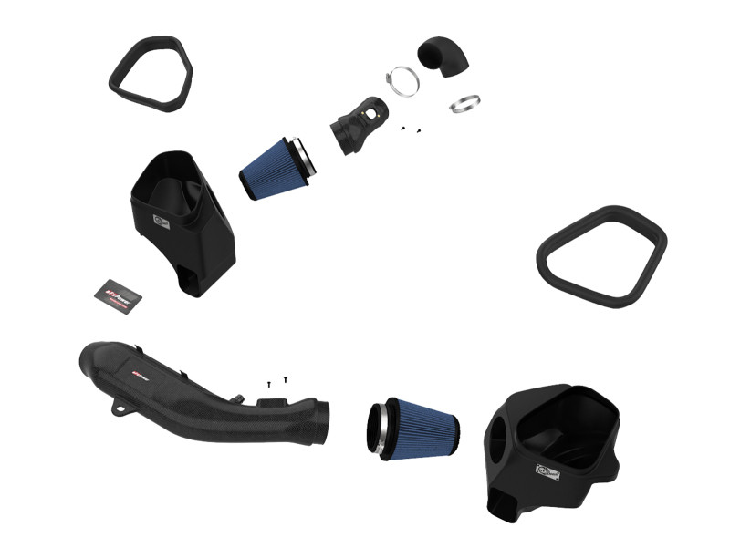 aFe Track Series Stg 2 Carbon Fiber Intake w/Pro 5R Media 15-20 BMW M3/M4(F80/82/83) L6-3.0L(tt) S55 - 57-10006R