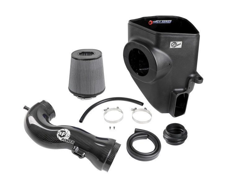 aFe 19-21 GM Trucks 5.3L/6.2L Track Series Carbon Fiber Cold Air Intake System W/ Pro Dry S Filters - 57-10015D