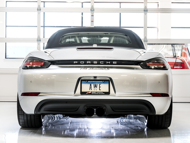 AWE Tuning Porsche 718 Boxster / Cayman SwitchPath Exhaust (PSE Only) - Diamond Black Tips - 3025-33020