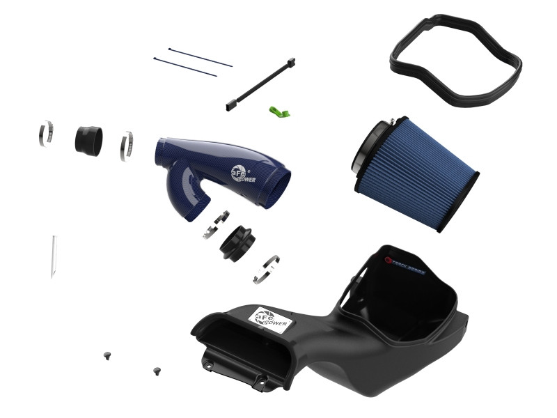 aFe 17-24 Ford F-150 Track Series Blue Kevlar Carbon Fiber C/A Intake System w/Black Pro 5R Filter - 57-10031RL