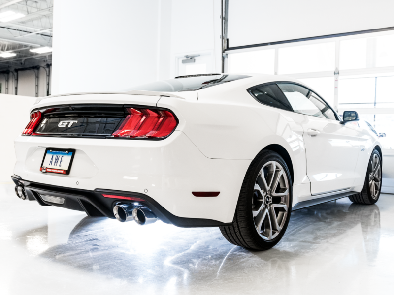 AWE 18-23 S550 Mustang GT SwitchPath Exhaust - Chrome Silver Tips - 3025-42550 Photo - Mounted