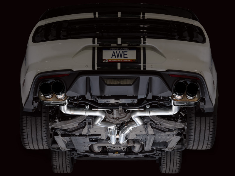 AWE 18-23 S550 Mustang GT SwitchPath Exhaust - Diamond Black Tips - 3025-43550 Photo - Mounted