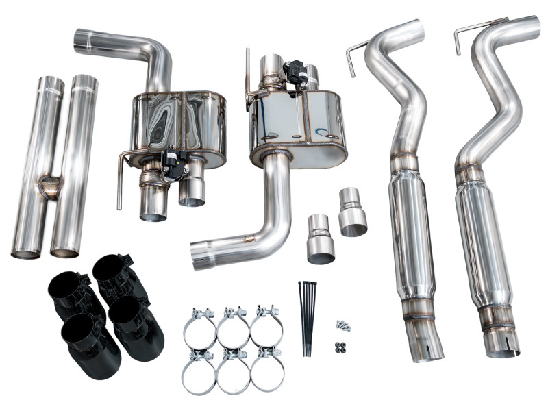 AWE 18-23 S550 Mustang GT SwitchPath Exhaust - Diamond Black Tips - 3025-43550 Photo - out of package