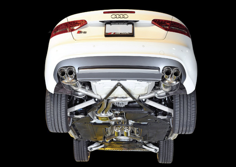 AWE Tuning B8 / B8.5 S5 Cabrio Touring Edition Exhaust - Resonated - Diamond Black Tips - 3415-43012