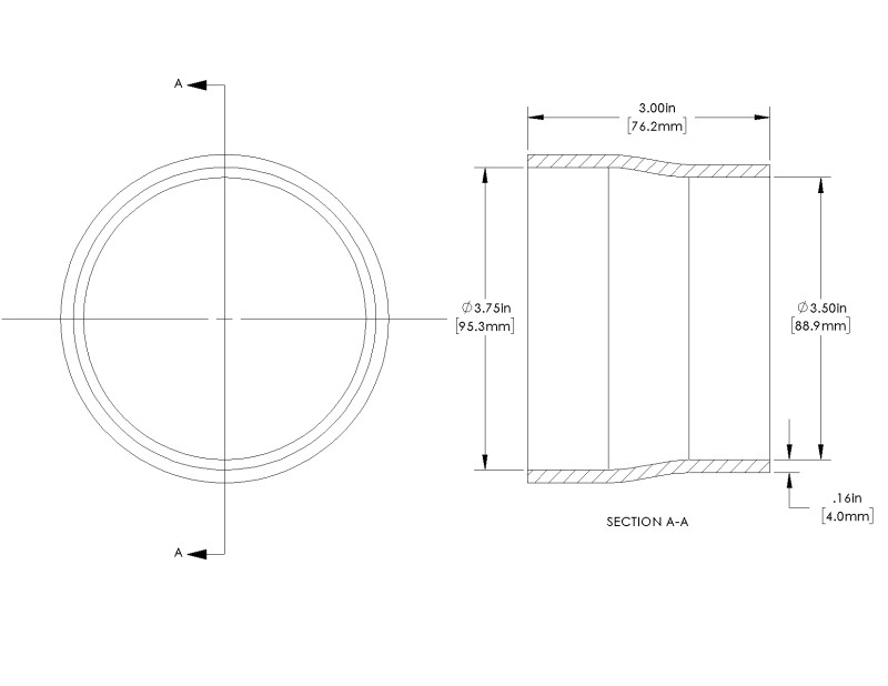aFe POWER Universal Products Coupler Kit (3-3/4 x 3-1/2)in ID x 3in L - Black - 59-00207