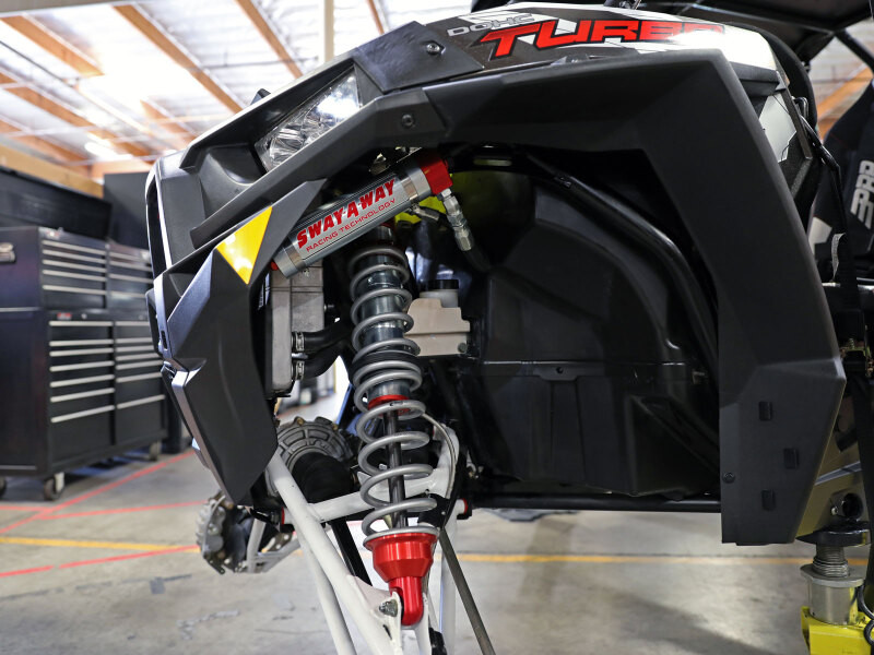 aFe 14-16 Polaris RZR 925/1000cc Sway-A-Way 2.5 Front Coilover Kit w/ Remote Reservoirs and Comp Adj - 851-5600-01-CA