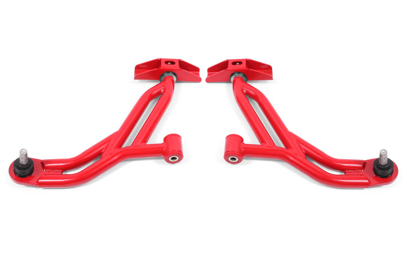 BMR Suspension 05-14 Ford Mustang Lower A-Arms - Red - Non-Adjustable - AA750R