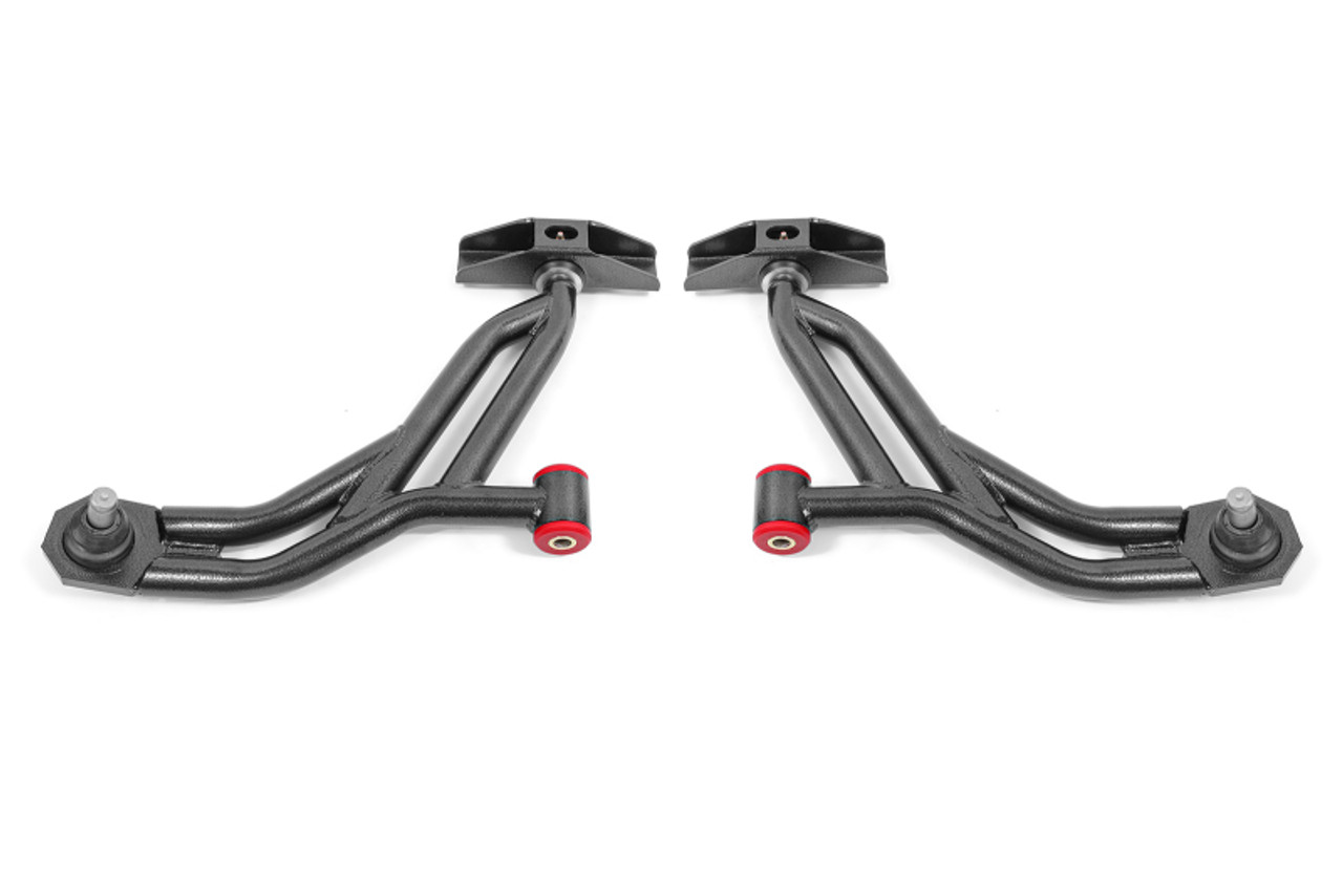 BMR 10-14 Ford Mustang Adj. Lower A-Arms Delrin/Rod End w/ 19mm STD. Ball Joint - Black Hammertone - AA755H