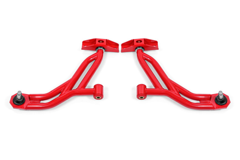 BMR 10-14 Ford Mustang Non-Adj. Lower A-Arms Delrin/Rod End w/ 19mm Tall Ball Joint - Red - AA756R