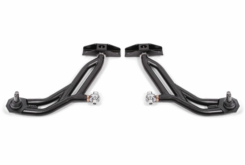 BMR 10-14 Ford Mustang Adj. Lower A-Arms w/ Delrin/Rod End / 19mm Tall Ball Joint - Black Hammertone - AA757H