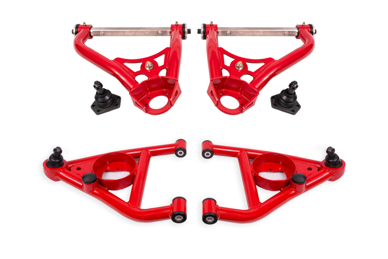 BMR 67-69 GM F-Body / 68-74 X-Body Non-Adj. Upper & Lower A-Arms (Polyurethane) - Red - AAK311R