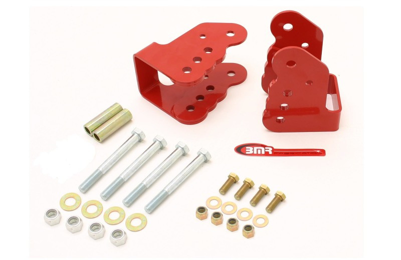 BMR 78-87 G-Body Bolt-On Control Arm Relocation Brackets - Red - CAB003R