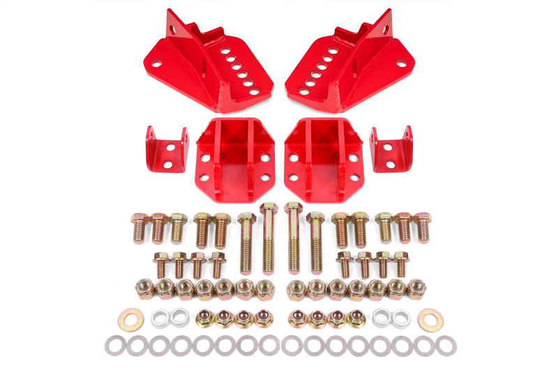 BMR 64-72 GM A-Body Coilover Conversion Kit Rear Adjust Shock Mt w/o CAB - Red - CCK402R