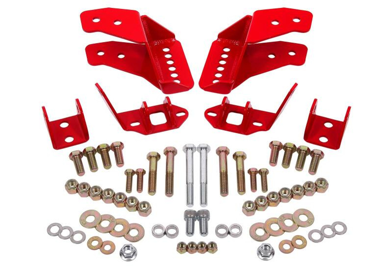 BMR 78-87 G-Body Coilover Conversion Kit Rear Adjustable Shock Mount Without CAB - Red - CCK462R