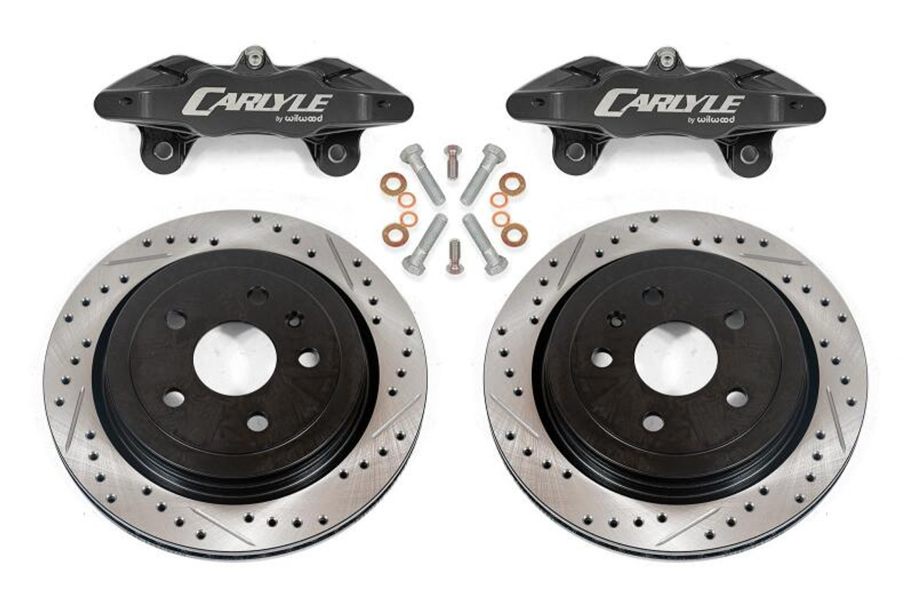 BMR Carlyle Racing Brake Kit for 15" Conversion - Drilled & Slotted Rotors / Black Calipers - CTS-V / Camaro / G8 / Chevy SS