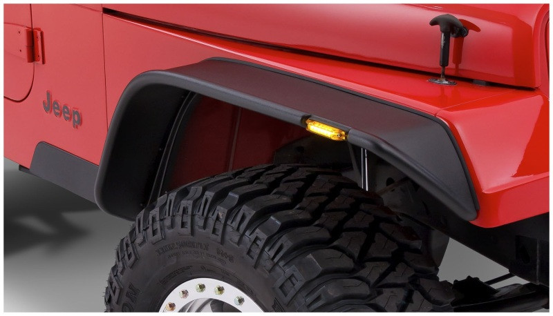 Bushwacker 87-95 Jeep Wrangler Flat Style Flares 2pc Excludes Renegade - Black - 10067-07