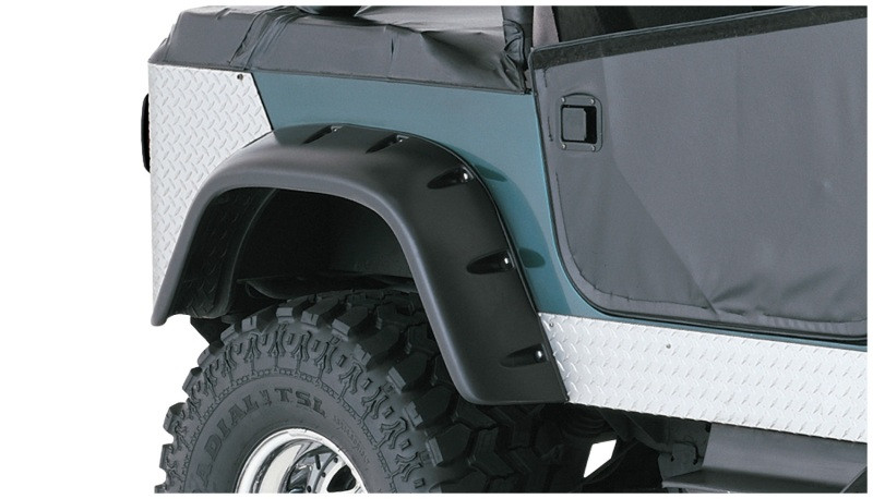 Bushwacker 59-83 Jeep CJ5 Cutout Style Flares 4pc - Black - 10910-07