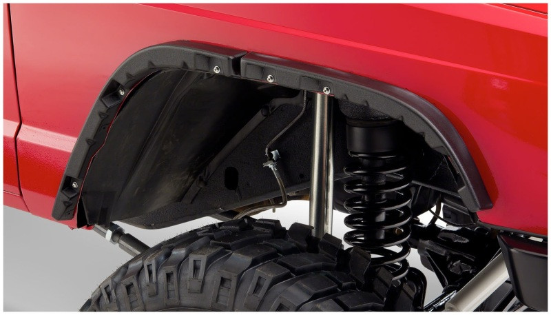 Bushwacker 84-01 Jeep Cherokee Flat Style Flares 4pc - Black - 10922-07