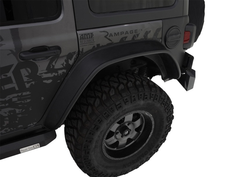 Bushwacker 2018+ Jeep Wrangler (JL) Unlimited Flat Style Flares 4pc - Black - 10923-07