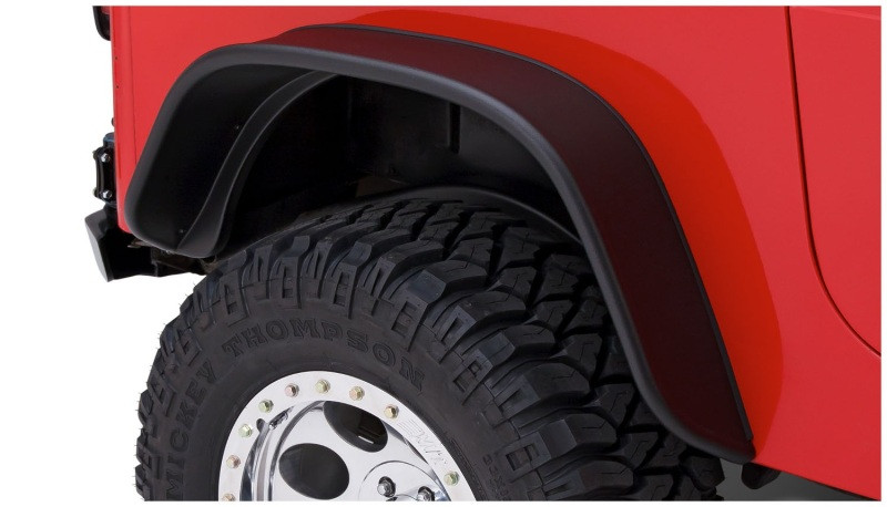 Bushwacker 87-95 Jeep Wrangler Flat Style Flares 4pc Excludes Renegade - Black - 10924-07