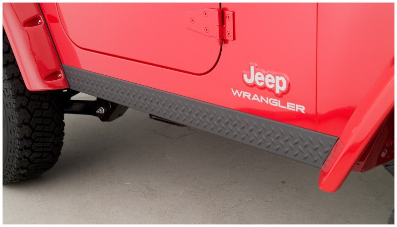 Bushwacker 97-06 Jeep Wrangler Trail Armor Side Rocker Panels - Black - 14002