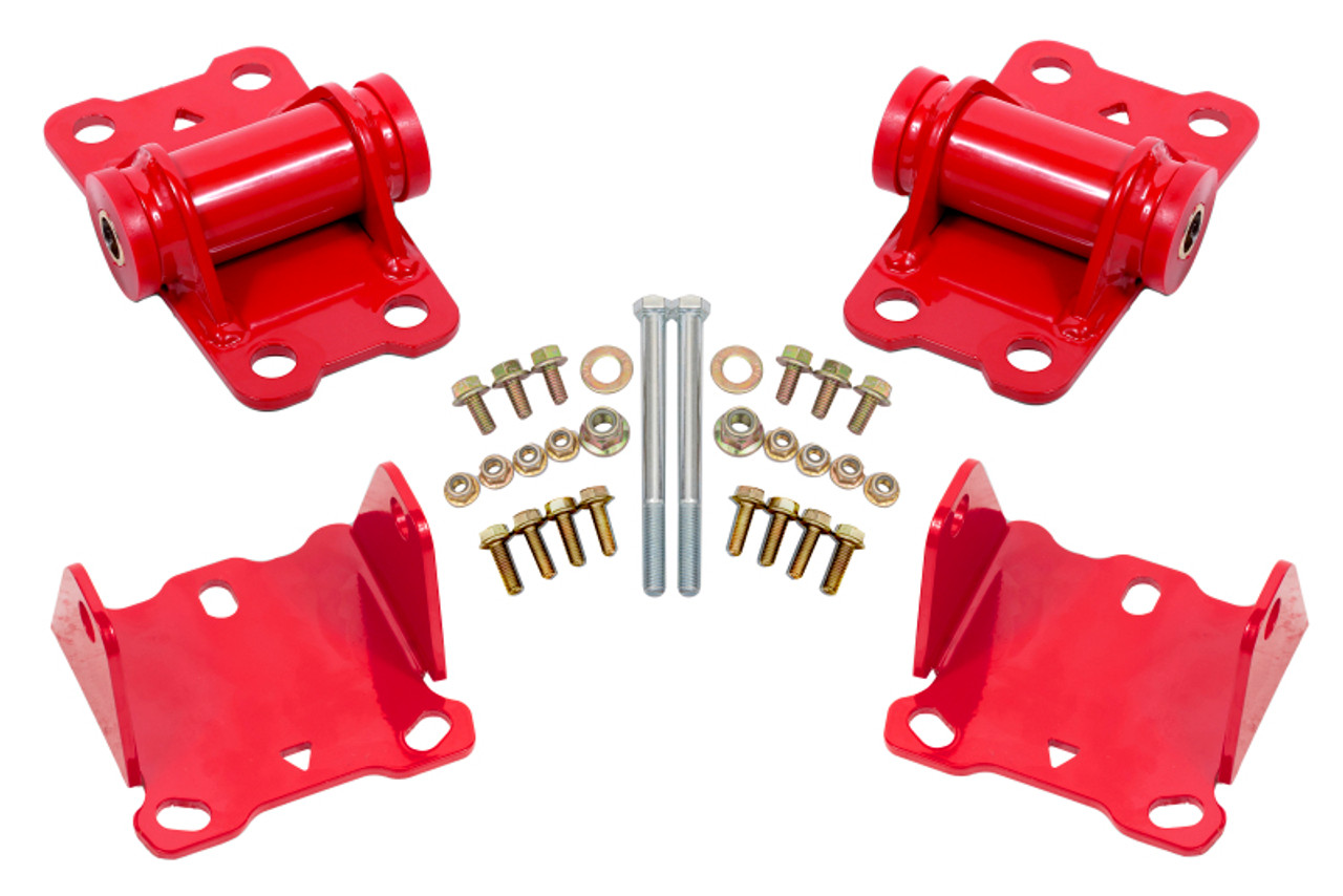 BMR 78-87 G-Body Motor Mount Kit Upper & Lower Poly - Red - MM460R