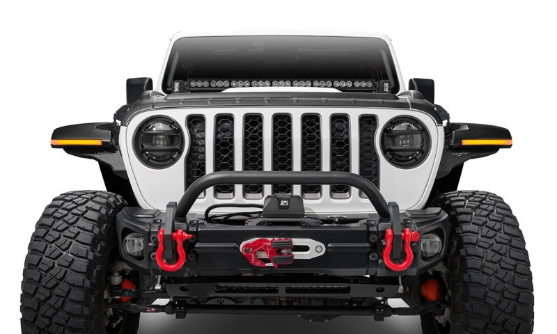 Bushwacker 18-22 Jeep Wrangler 2/4dr / 20-22 Jeep Gladiator Trail Armor Hood Armor (3pc) - Tex. Blk - 14131