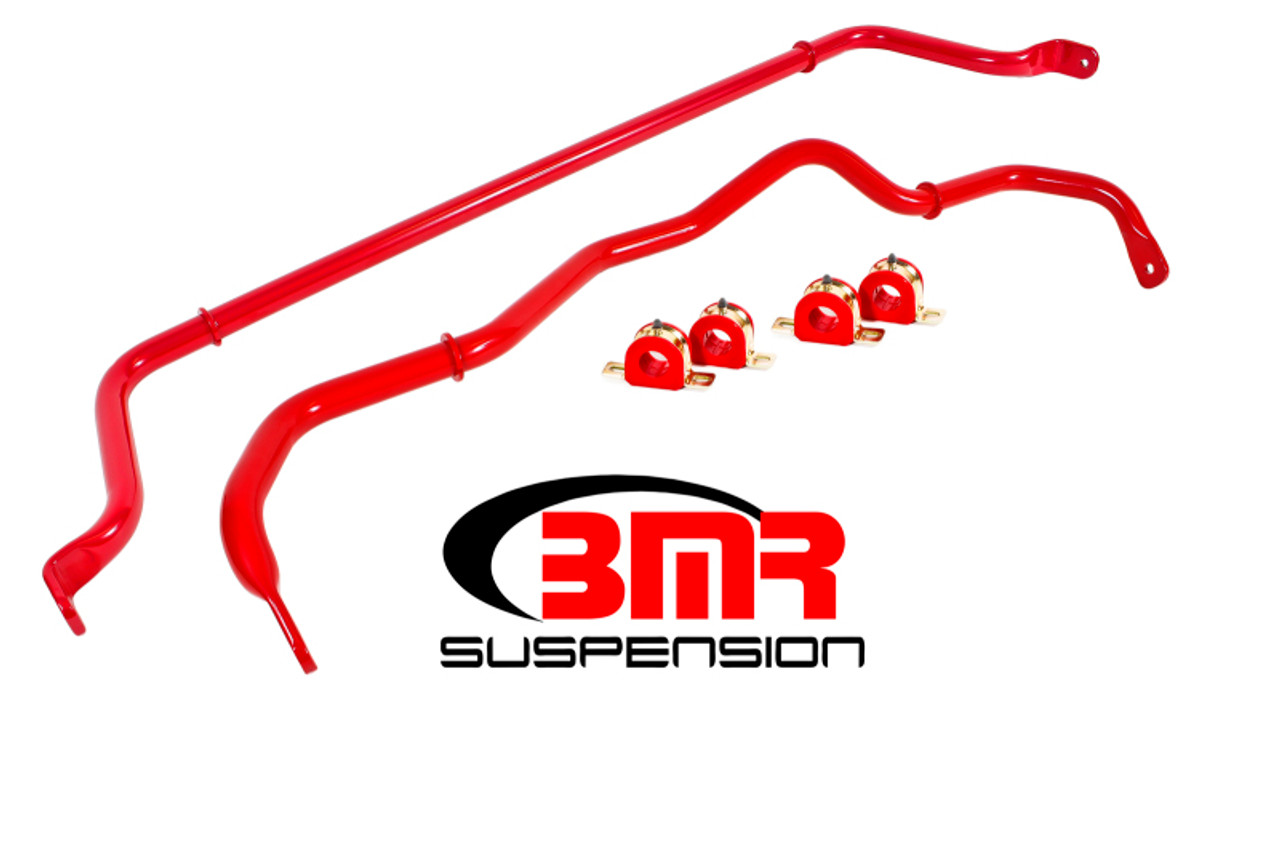 BMR Sway Bar Kit With Bushings, Front And Rear, Non-adjustable, Red - 16-24 Camaro