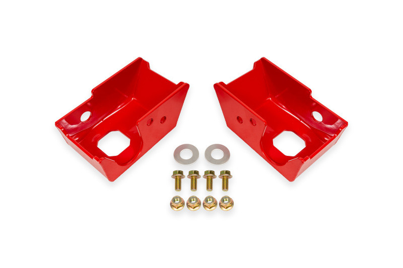BMR 2021+ Ford Bronco (Exc. Bronco Sport) Rear Shock Mount Skid Plates - Red - SG1860R