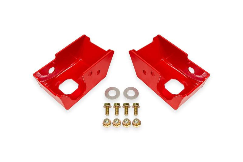 BMR 2021+ Ford Bronco (Exc. Bronco Sport) Rear Shock Mount Skid Plates - Red - SG1860R
