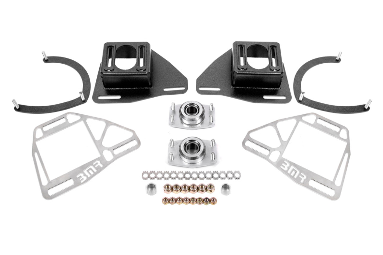 BMR Suspension 82-92 Chevy Camaro Caster/Camber Plates w/ Lockout Plates - Black Hammertone - WAK331H